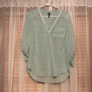 Blue-cream colored blouse